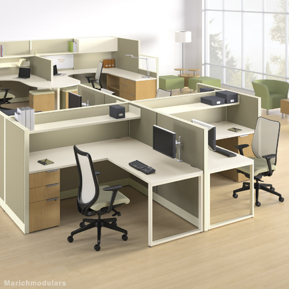 Modular Cluster Workstation - Modern Executive Curve Linear Modular ...